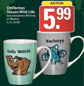 WEZ Ottifanten Tassen Wild Life Angebot