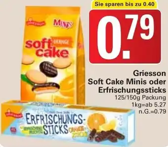 WEZ Griesson Soft Cake Minis oder Erfrischungssticks 125/150g Packung Angebot