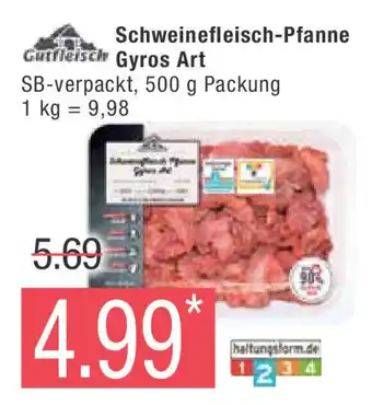 Marktkauf Gutfleisch Schweinefleisch-Pfanne Gyros Art 500g Angebot