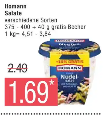 Marktkauf Homann Salate 375 - 400 + 40 g gratis Angebot