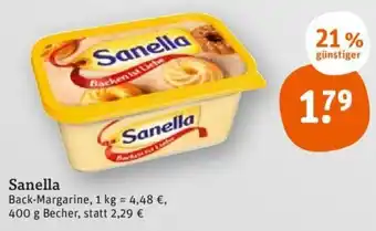 tegut Sanella Back-Margarine 400 g Becher Angebot