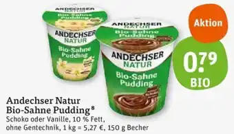 tegut Andechser Natur Bio-Sahne Pudding 150 g Becher Angebot