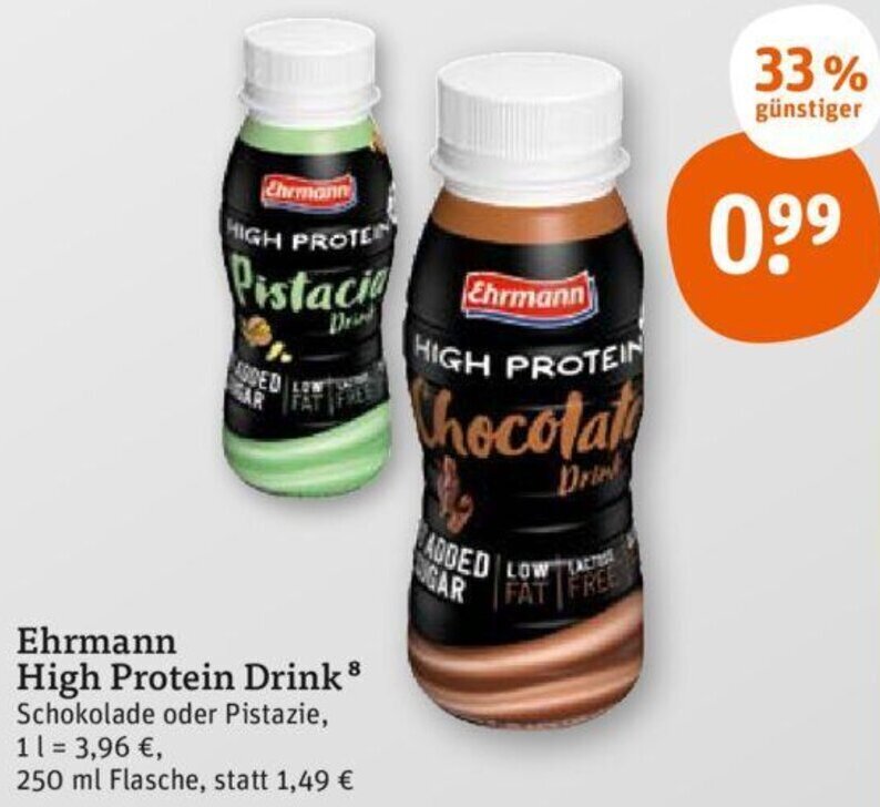 Ehrmann High Protein Drink 250 ml Flasche Angebot bei tegut