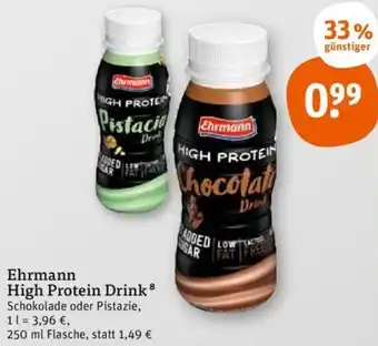 tegut Ehrmann High Protein Drink 250 ml Flasche Angebot