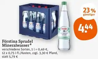 tegut Förstina Sprudel Mineralwasser 12 x 0,75 | Fl./Kasten Angebot