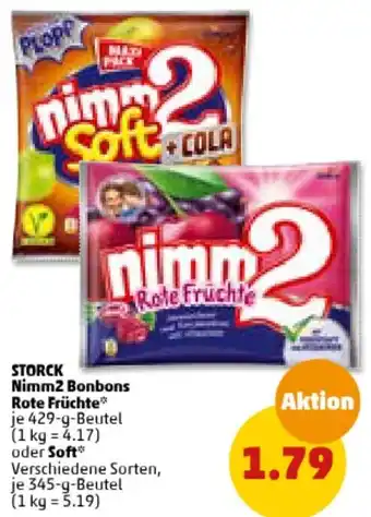 PENNY STORCK Nimm2 Bonbons Rote Früchte 429-g oder Soft 345 g Beutel Angebot