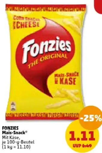 PENNY Fonzies Mais Snack 100 g Beutel Angebot