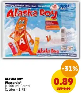 PENNY ALASKA BOY Wassereis 500-ml-Beutel Angebot