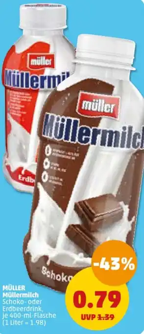 PENNY MÜLLER Müllermilch 400-ml-Flasche Angebot