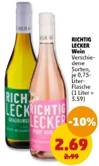 PENNY RICHTIG LECKER Wein 0,75 Liter Flasche Angebot