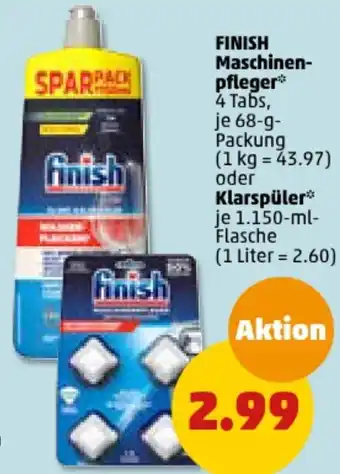 PENNY FINISH Maschinenpfleger 68-g-Packung oder Klarspüler 1.150-ml-Flasche Angebot