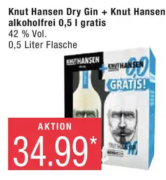 Marktkauf Knut Hansen Dry Gin + Knut Hansen alkoholfrei 0,5 I gratis Angebot