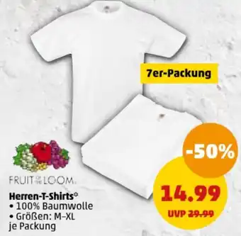 PENNY Fruit of the Loom Herren T-Shirts 7er-Packung Angebot