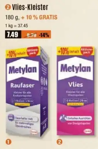 V Baumarkt Metylan Vlies-Kleister Angebot