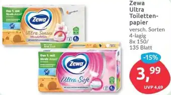 Budni Zewa Ultra Toilettenpapier 4-lagig 8x 150/ 135 Blatt Angebot