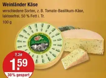 V Markt Weinländer Käse 100 g Angebot