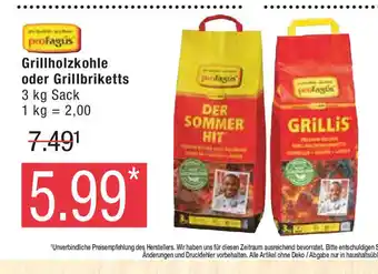 Marktkauf profagus Grillholzkohle oder Grillbriketts 3 kg Sack Angebot