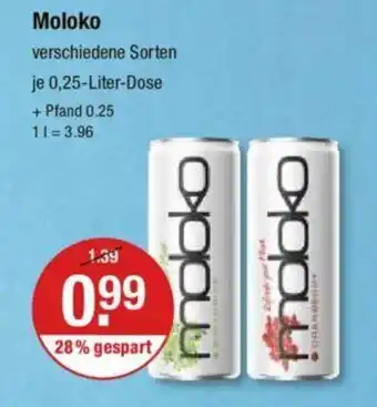 V Markt Moloko 0,25-Liter-Dose Angebot