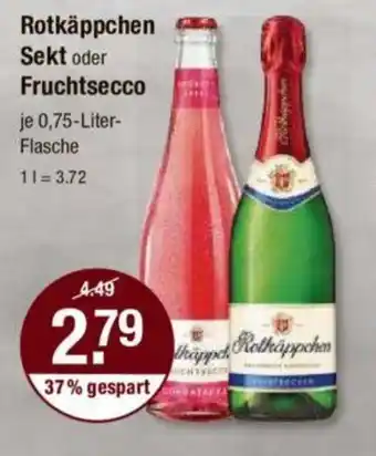 V Markt Rotkäppchen Sekt oder Fruchtsecco 0,75-Liter-Flasche Angebot