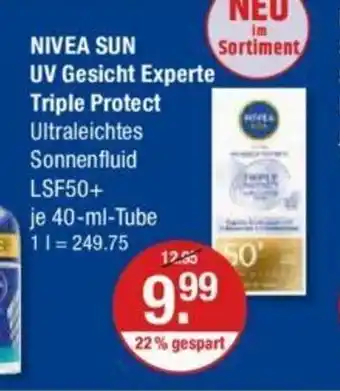 V Markt NIVEA SUN UV Gesicht Experte Triple Protect 40-ml-Tube Angebot