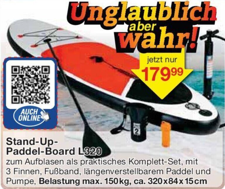 StandUpPaddelBoard L320 Angebot bei Jawoll