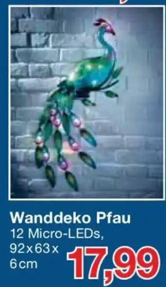 Jawoll Wanddeko Pfau 92x63x 6 cm Angebot