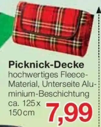 Jawoll Picknick-Decke ca. 125x 150 cm Angebot