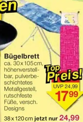 Jawoll Bügelbrett ca. 30x105cm Angebot