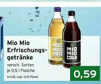 CAP Markt Mio Mio Erfrischungsgetränke Angebot