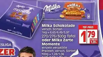 Edeka Milka Shokolade Oder Milka Zarte Momente Angebot