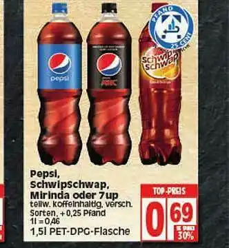 Elli Markt Pepsi, Schwip-schwap, Mirinda Oder 7up Angebot