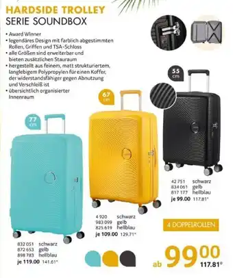 Selgros AMERICAN TOURISTER HARDSIDE TROLLEY SERIE SOUNDBOX Angebot