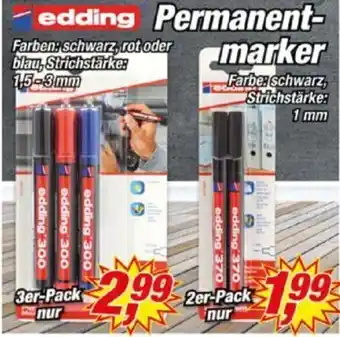 Posten Börse edding Permanent-marker 3er-Pack Angebot