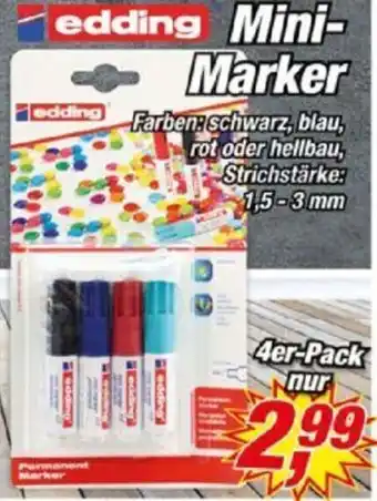 Posten Börse edding Mini-Marker 4er-Pack nur Angebot