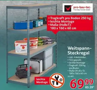 Selgros pro-bau-tec Weitspann-Steckregal Angebot