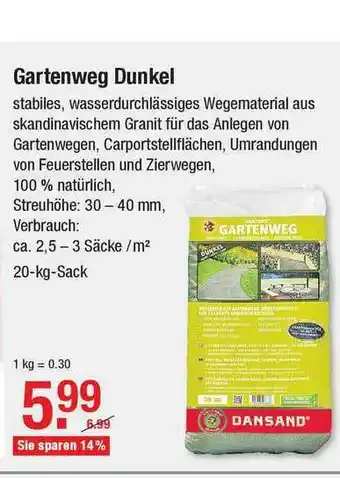V Baumarkt Gartenweg Dunkel Dansand Angebot