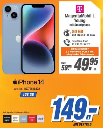 Expert Technomarkt iPhone 14 Angebot