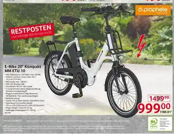 Selgros prophete E-Bike 20" Kompakt MM ETU.10 Angebot