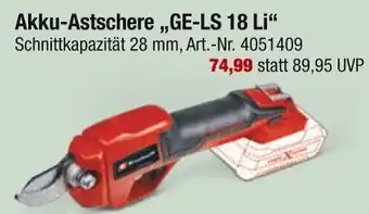 toom Baumarkt Einhell Akku-Astschere ,,GE-LS 18 Li" Angebot