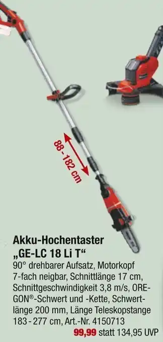 toom Baumarkt Einhell Akku-Hochentaster ,,GE-LC 18 Li T" Angebot