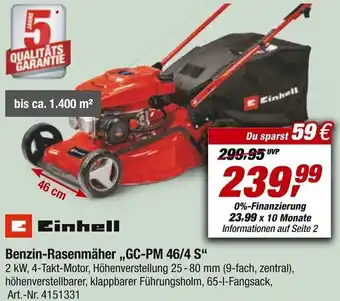 toom Baumarkt Einhell Benzin-Rasenmäher ,,GC-PM 46/4 S" Angebot