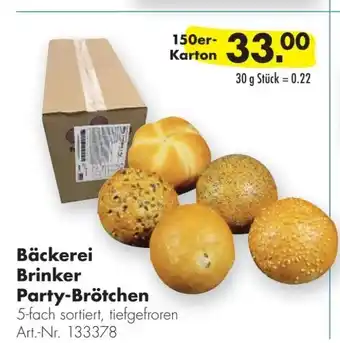 Handelshof Bäckerei Brinker Party-Brötchen 150er-Karton Angebot