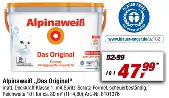 toom Baumarkt Alpinaweiß ,,Das Original" 10 L Angebot