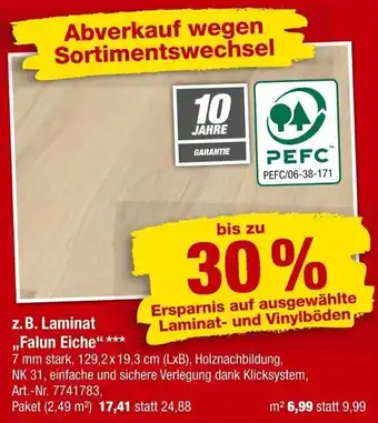 toom Baumarkt Laminat ,,Falun Eiche" Angebot