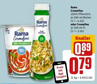 REWE Rama Cremefine 200 ml Becher oder Cremefine 250-ml-Fl. Angebot