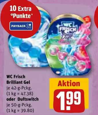 REWE WC Frisch Brilliant Gel je 42-g-Pckg. Angebot