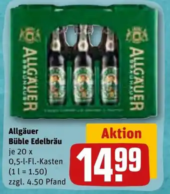 REWE Allgäuer Büble Edelbräu 20 x 0,5-1-Fl.-Kasten Angebot