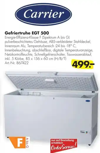 Handelshof Carrier Gefriertruhe EGT 500 Angebot