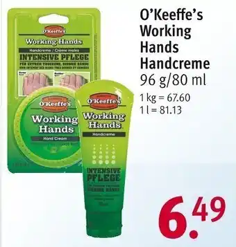 Rossmann O'Keeffe's Working Hands Handcreme 96 g/80 ml Angebot