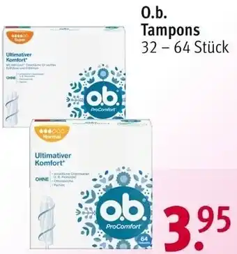 Rossmann 0.b. Tampons 32 - 64 Stück Angebot